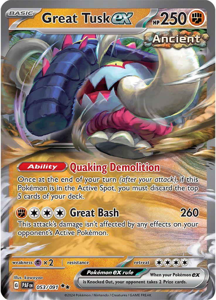 Great Tusk ex #53 Pokemon Paldean Fates