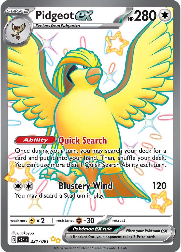 Pidgeot ex #221 Pokemon Paldean Fates