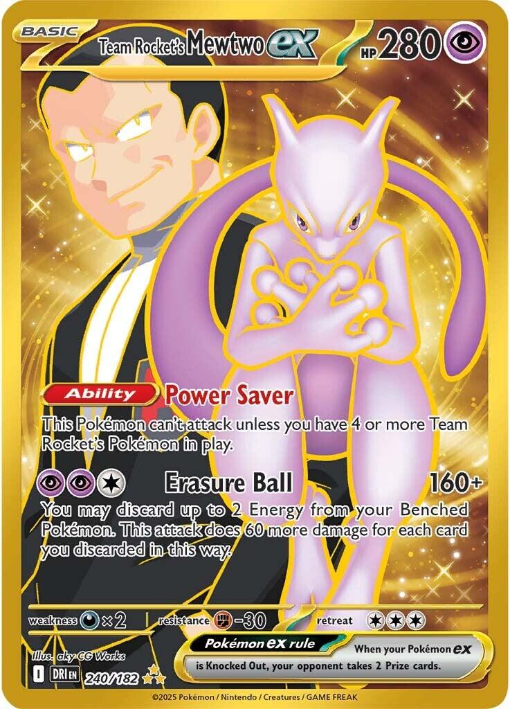 Team Rocket's Mewtwo ex #240 Pokemon Destined Rivals