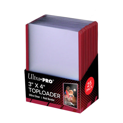3" x 4" [RED] Border TOPLOADER® Sleeves (25ct) for Standard Size Cards