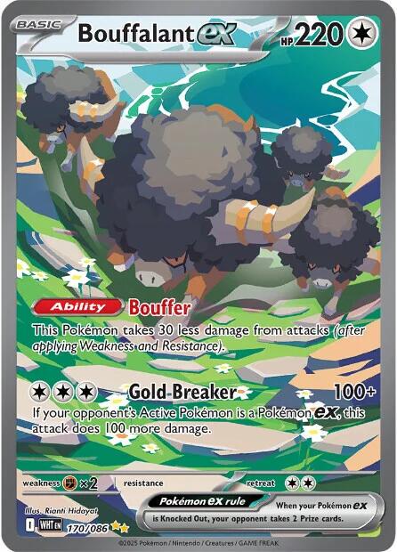 Bouffalant ex #170 Pokemon White Flare