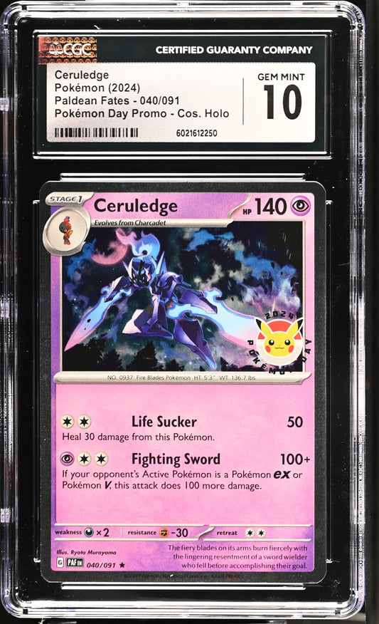 Ceruledge Paldean Fates (Pokémon Day Promo) CGC 10 040/091 (GEM MINT)