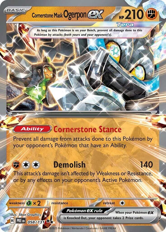 Cornerstone Mask Ogerpon ex #58 Pokemon Prismatic Evolutions