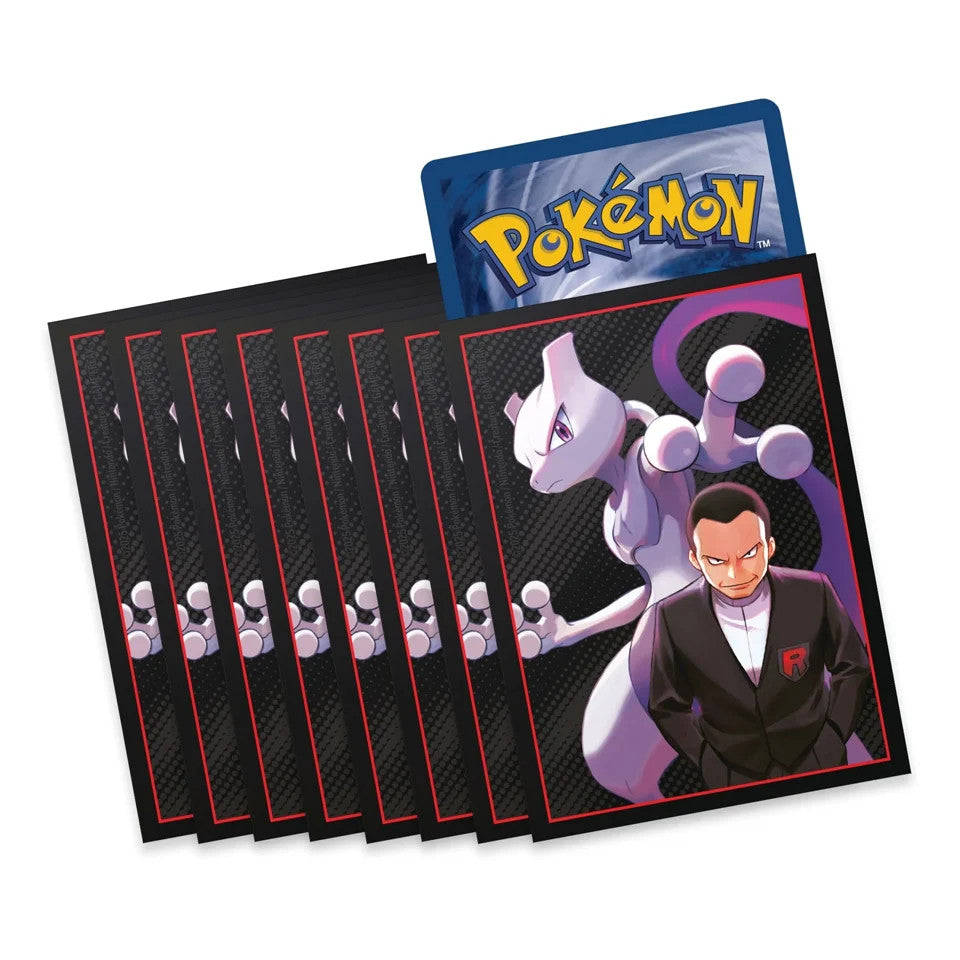 Destined Rivals Elite Trainer Box Card Sleeves - Giovanni & Mewtwo (65 Pack)
