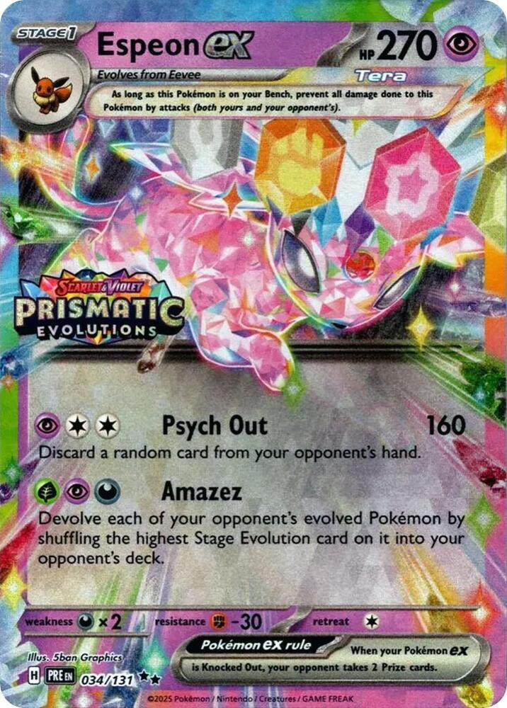 Espeon ex [Stamped] #34 Pokemon Prismatic Evolutions