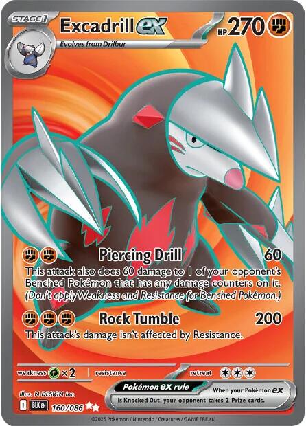 Excadrill ex #160 Pokemon Black Bolt