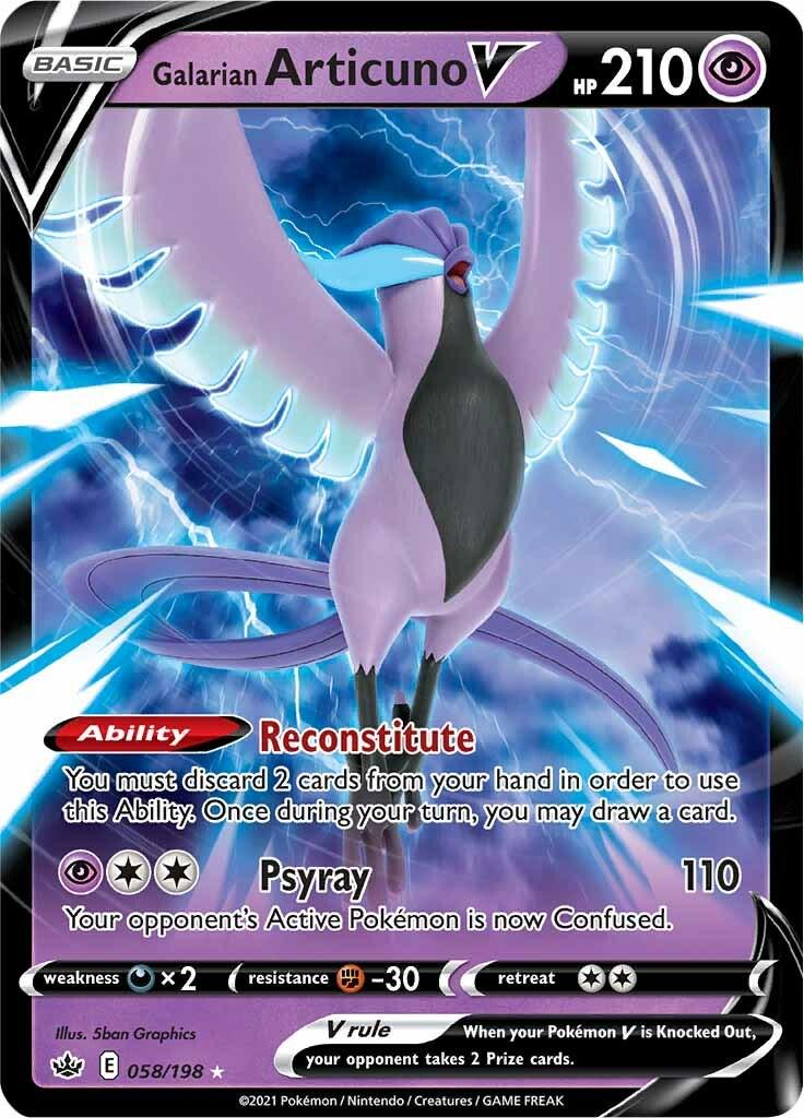 Galarian Articuno V #58 Pokémon Chilling Reign