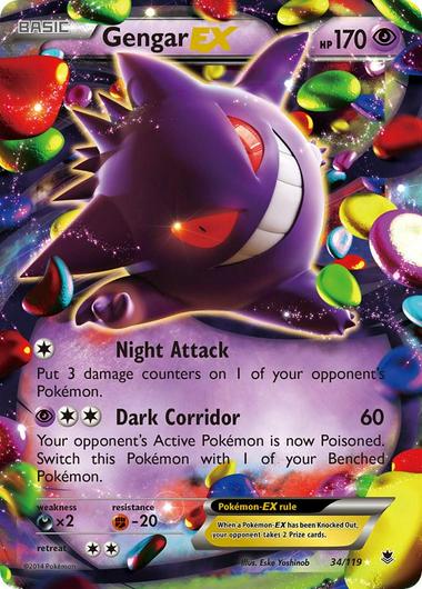 Gengar EX #34 Pokemon Phantom Forces [LP]