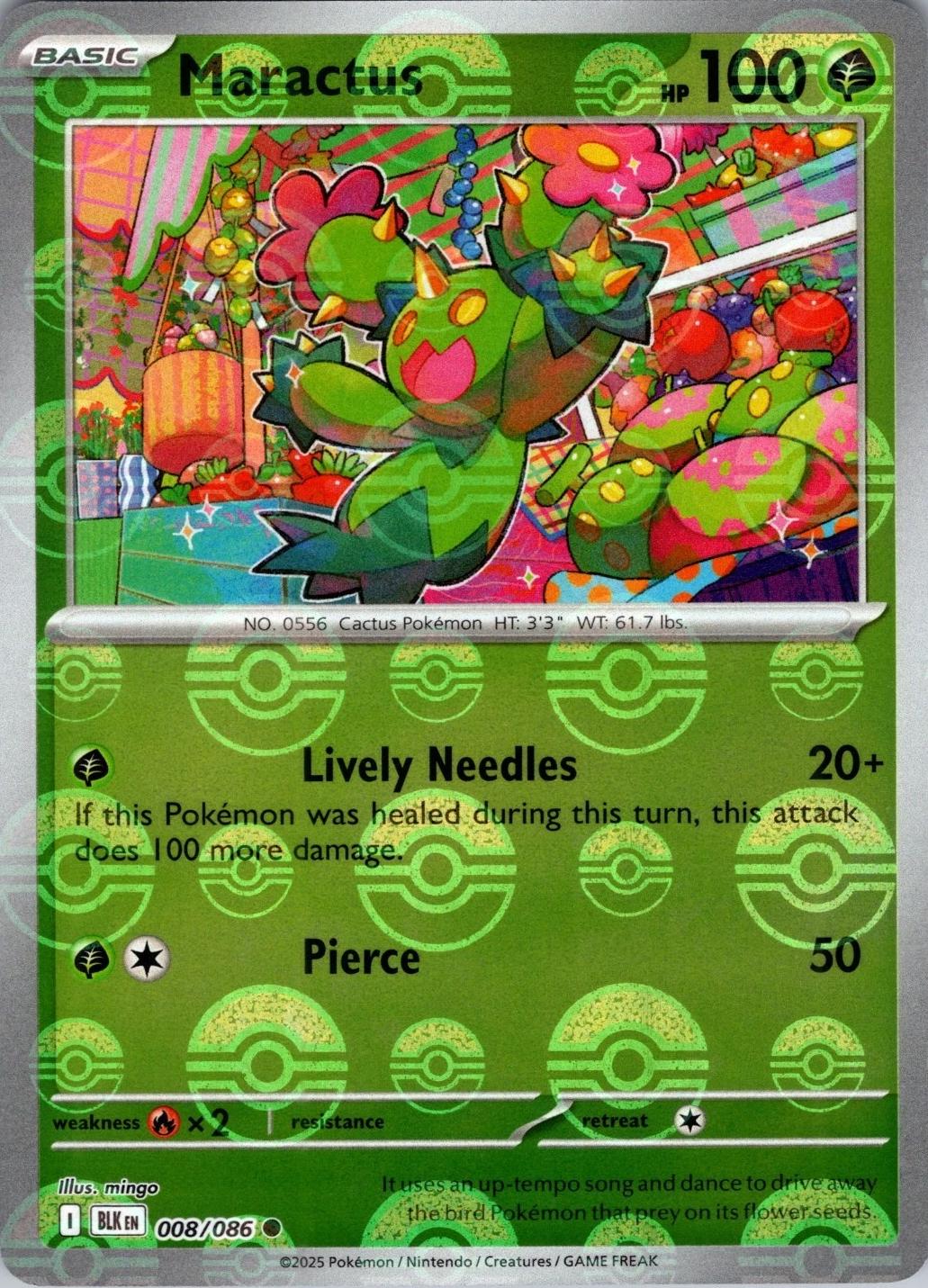 Maractus [Poke Ball] #8 Pokemon Black Bolt