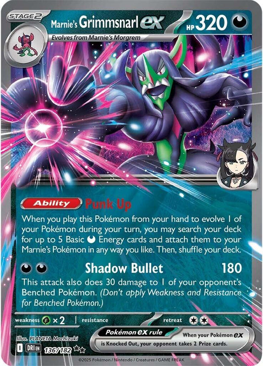 Marnie's Grimmsnarl Ex #136 Pokemon Destined Rivals