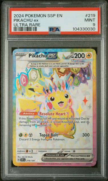 Pikachu Ex Surging Sparks 219/191 PSA 9 (MINT)