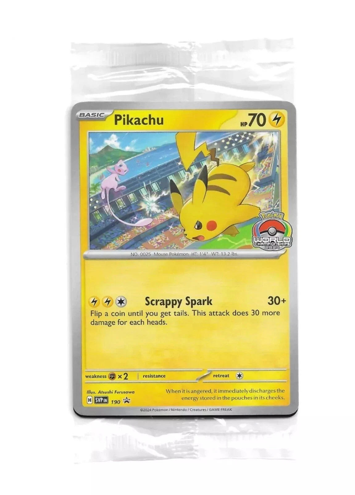 Pikachu 2024 World Championships SVP EN 190 Sealed Worlds Promo