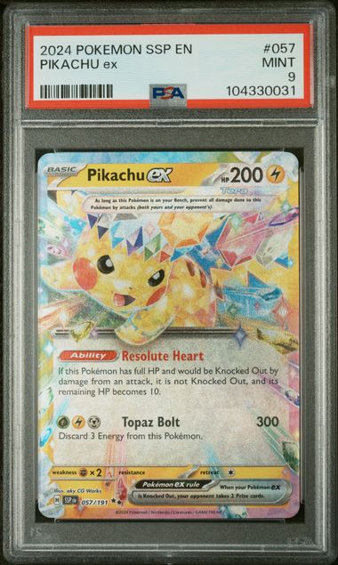Pikachu ex Surging Sparks 57/191 PSA 9 (MINT)
