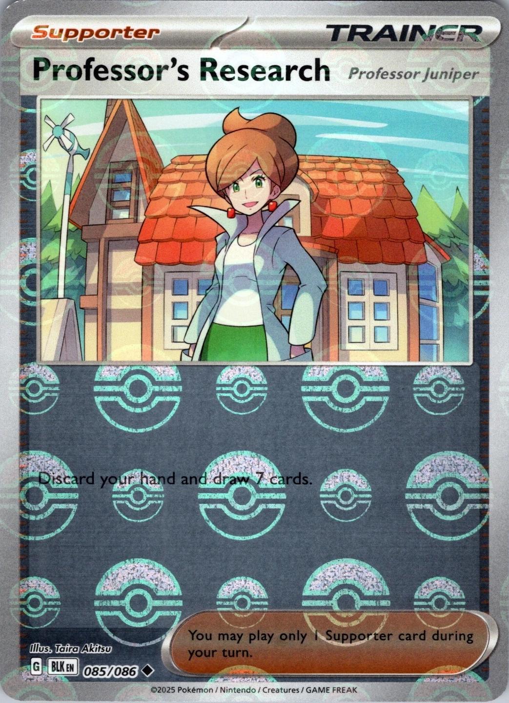 Professor's Research: Professor Juniper [Poke Ball] #85 Pokemon Black Bolt