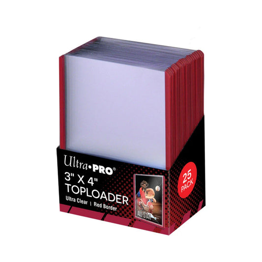 3" x 4" [RED] Border TOPLOADER® Sleeves (25ct) for Standard Size Cards