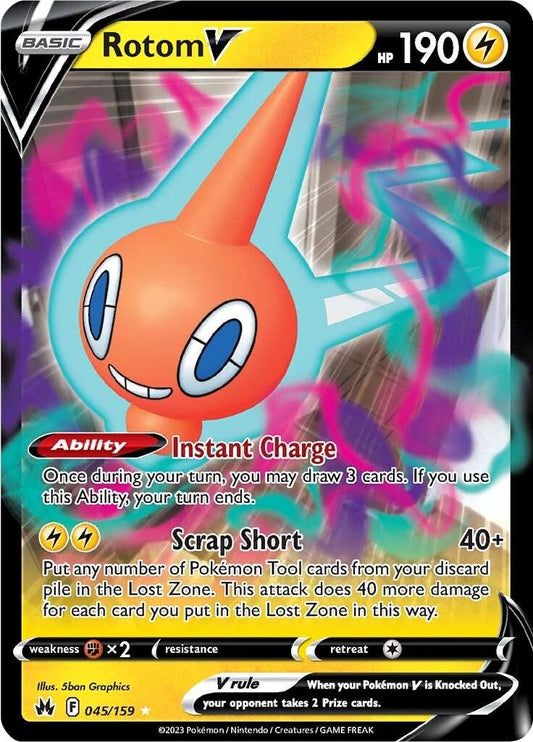Rotom V #45 Pokemon Crown Zenith