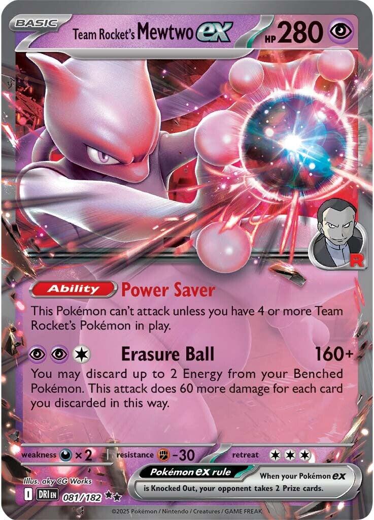 Team Rocket's Mewtwo Ex #81 Pokemon Destined Rivals