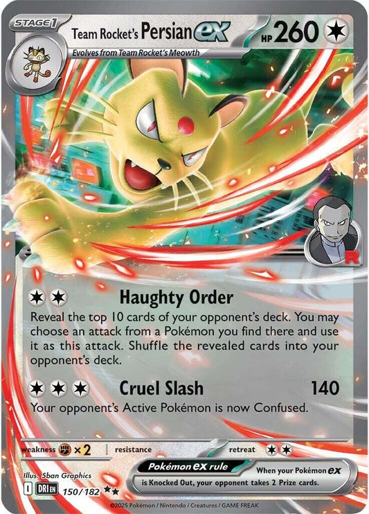 Team Rocket's Persian Ex #150 Pokemon Destined Rivals