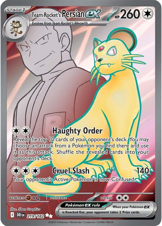 Team Rocket's Persian ex #219 Pokemon Destined Rivals