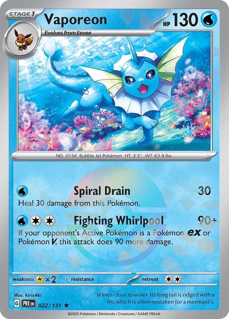 Vaporeon [Poke Ball] #22 Pokemon Prismatic Evolutions