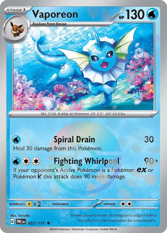 Vaporeon [Poke Ball] #22 Pokemon Prismatic Evolutions