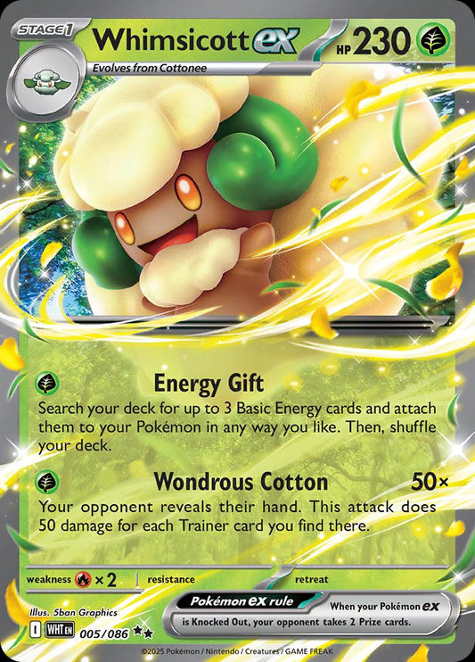 Whimsicott ex #5 Pokemon White Flare