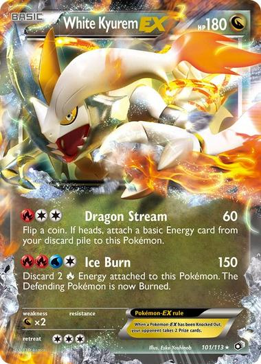 White Kyurem EX #101 Pokemon Legendary Treasures