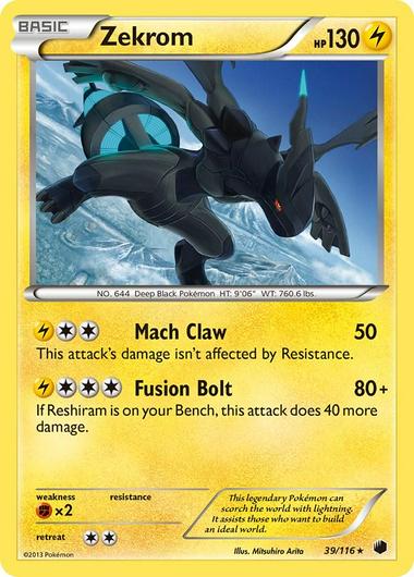 Zekrom [HOLO] #39 Pokemon Plasma Freeze [LP]