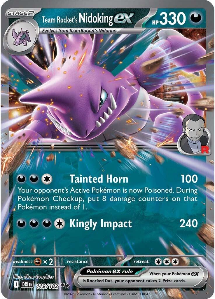 Team Rocket's Nidoking ex #119 Pokemon Destined Rivals