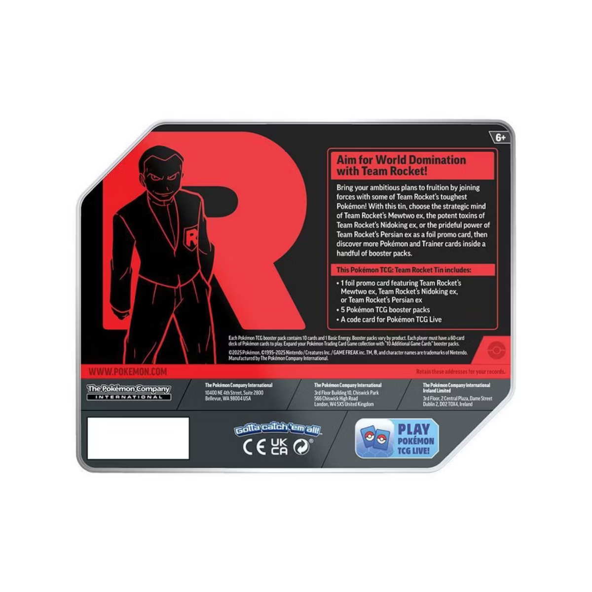Destined Rivals Team Rocket Tin (Mewtwo Ex)